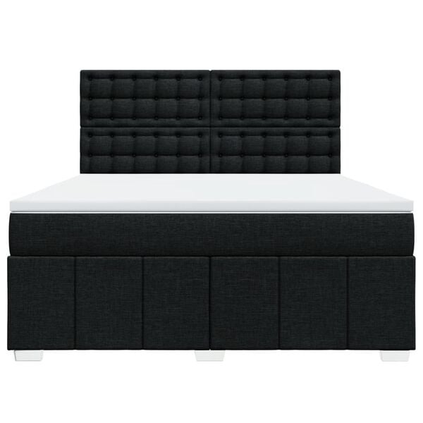 vidaXL Rams&auml;ng med madrass svart 180x200 cm tyg