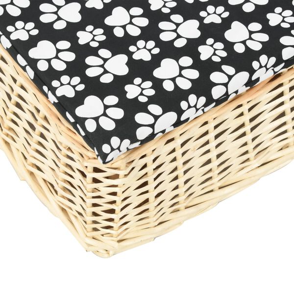 vidaXL Hundb&auml;dd med dyna 110x75x15 cm naturlig pil platt design