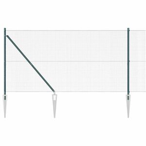 vidaXL Svetsat tr&aring;dgalleri med piggar St&aring;l och PVC Gr&ouml;n Mesh