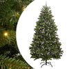 vidaXL Konstgjord julgran 270 cm 300 LED-lampor Varmvit PVC och st&aring;l