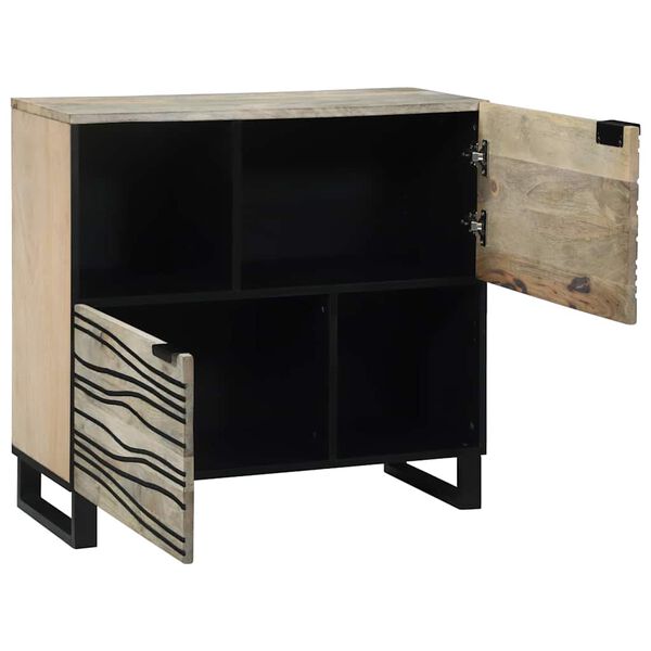 vidaXL Sideboard Vit 80 x 33 x 75 cm massivt mangotr&auml;