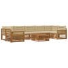 vidaXL Utomhussoffset med kudde 8 pcs Naturlig och Beige