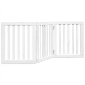vidaXL Hundgrind hopf&auml;llbar 3 paneler vit 150 cm poppel