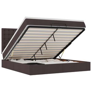 vidaXL Ottoman s&auml;ngram med madrasser m&ouml;rkbrun 200x200 cm tyg