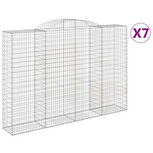 vidaXL Gabioner b&aring;gformade 7 st 300x50x200/220 cm galvaniserat j&auml;rn