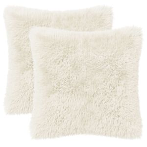 vidaXL Kudde 2 st HEERLEN Vit 30 x 30 cm PV Fleece