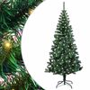 vidaXL Konstgjord F&ouml;rbelyst Julgran Gr&ouml;n 120 cm PVC och metall