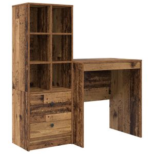 vidaXL Skrivbord Gammalt tr&auml; 115,5 x 50 x 127 cm 2 st