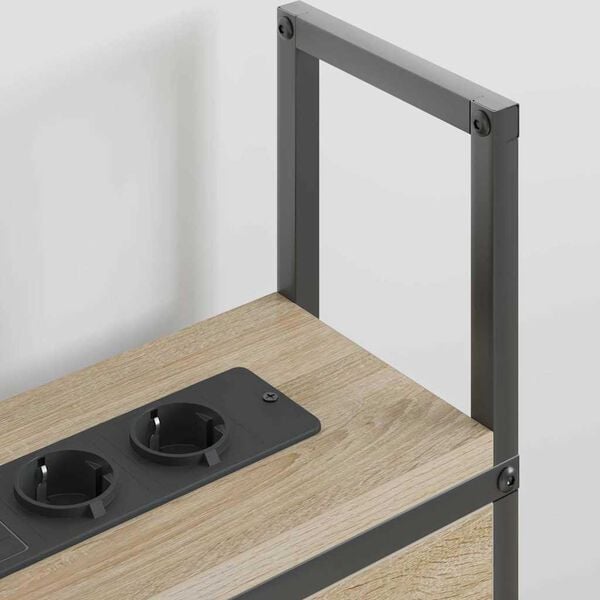 vidaXL F&ouml;rvaringsgavel med Laddstation Sonoma ek 98 cm Konstruerat tr&auml;