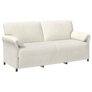vidaXL 3-Sits soffa Gr&auml;ddvit 198 x 83 x 95 cm Sammet