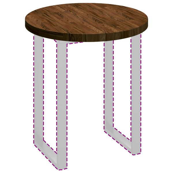 vidaXL Bordsskiva M&ouml;rkbrun &Oslash; 70 x 4 cm Massivt Ektr&auml;