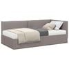 vidaXL H&ouml;rn S&auml;ngram med Madrass med huvudgavel 2 pcs Taupe Sammet