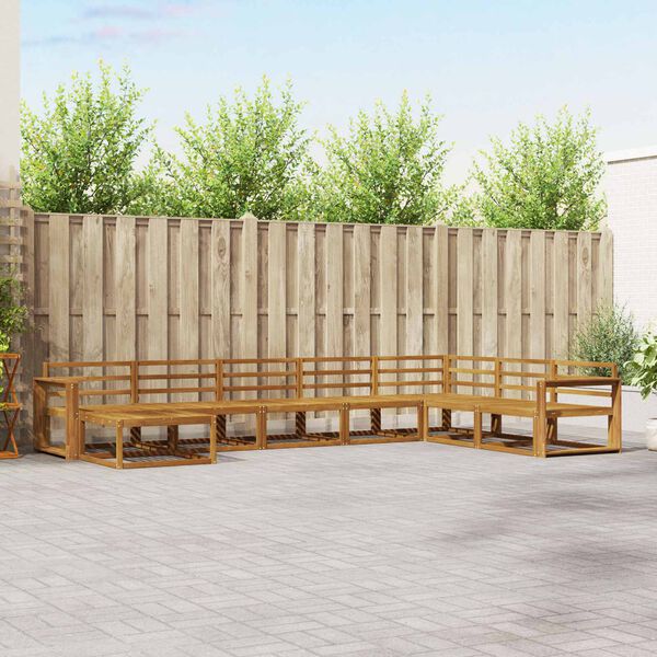 vidaXL Utomhussoffset 8 pcs Naturf&auml;rg Massivt Akaciatr&auml;