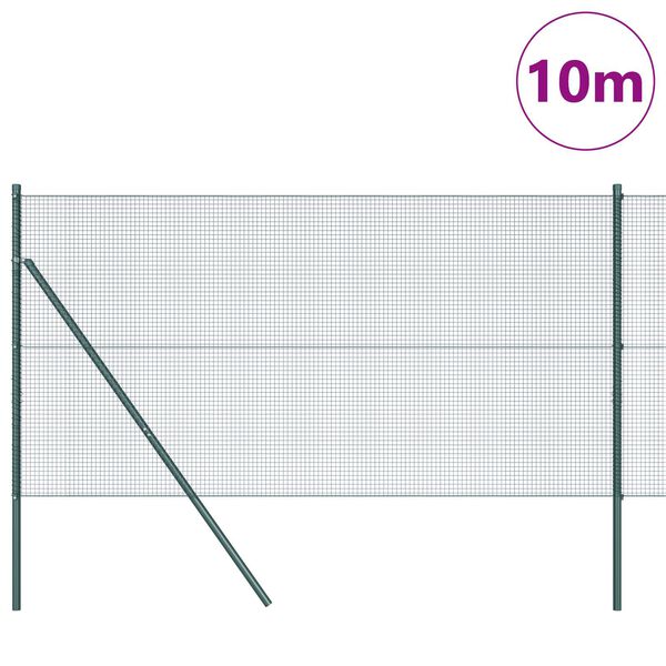 vidaXL St&auml;ngselstolpe Gr&ouml;n 10 x 1,2 m (16 x 16 mm n&auml;t) St&aring;l och PVC