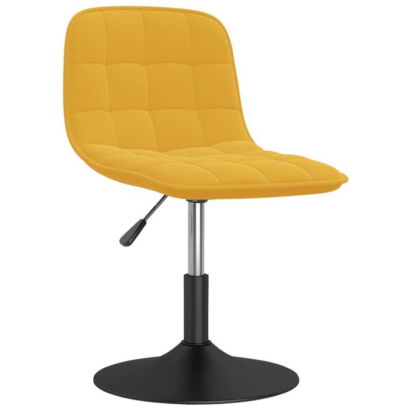 vidaXL Snurrbara matstolar 2 st senapsgul sammet