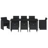 vidaXL Tr&auml;dg&aring;rdsm&ouml;belset 9 pcs Svart konstrotting