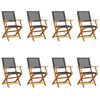 vidaXL Hopf&auml;llbara tr&auml;dg&aring;rdsstolar 8 st svart konstrotting/massivt tr&auml;