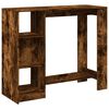 vidaXL Barbord med hylla r&ouml;kig ek 124x46x103,5 cm konstruerat tr&auml;