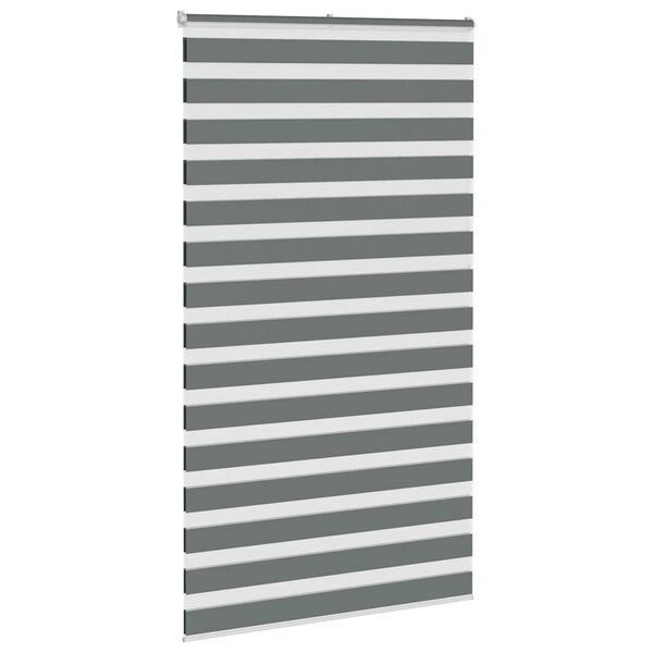 vidaXL Rullgardin zebra m&ouml;rkgr&aring; 120x200 cm tyg bredd 115,9cm polyester