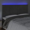 vidaXL S&auml;nggavel LED m&ouml;rkgr&aring; 160x5x118/128 cm sammet
