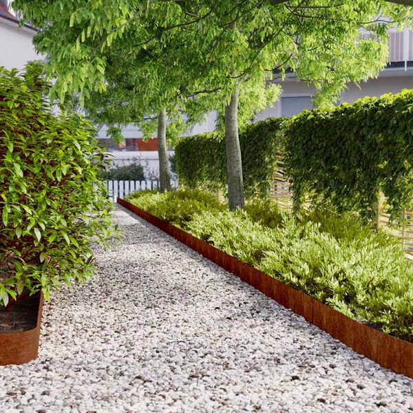 vidaXL Rabattkanter 10 st 15x103 cm flexibelt cortenst&aring;l