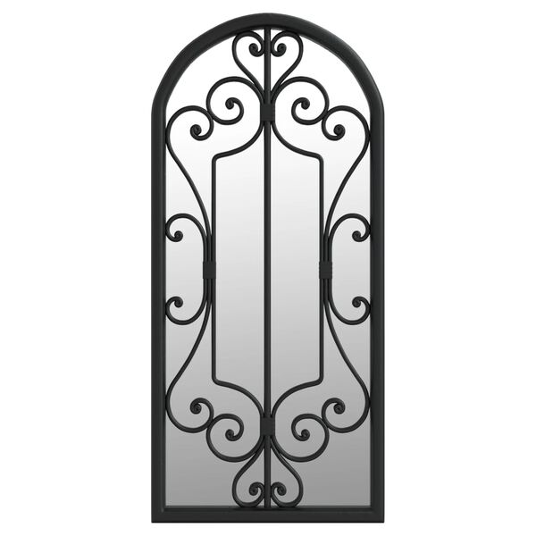 vidaXL Trädgårdsspegel svart 100x45 cm järn för utomhusbruk