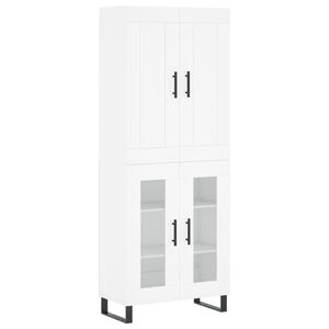 vidaXL H&ouml;gsk&aring;p vit 69,5x34x180 cm konstruerat tr&auml;