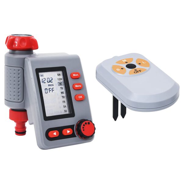 vidaXL Digital bevattningstimer med ett utlopp och fuktsensor