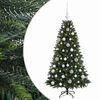 vidaXL Konstgjord julgran med kulor 120 cm 150 LED-lampor Varmvit