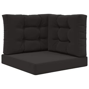 vidaXL Utomhus Soffa Kudde 3 pcs Svart Polyester