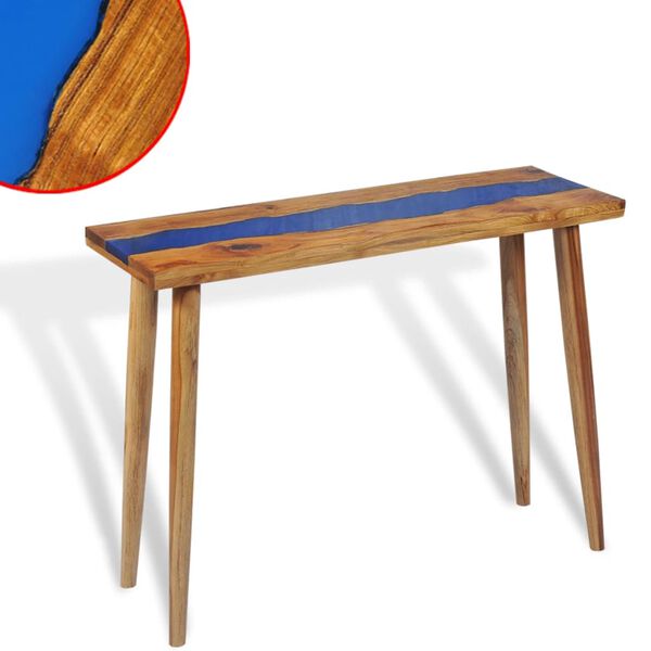vidaXL Konsolbord i teak harts 100x35x75 cm