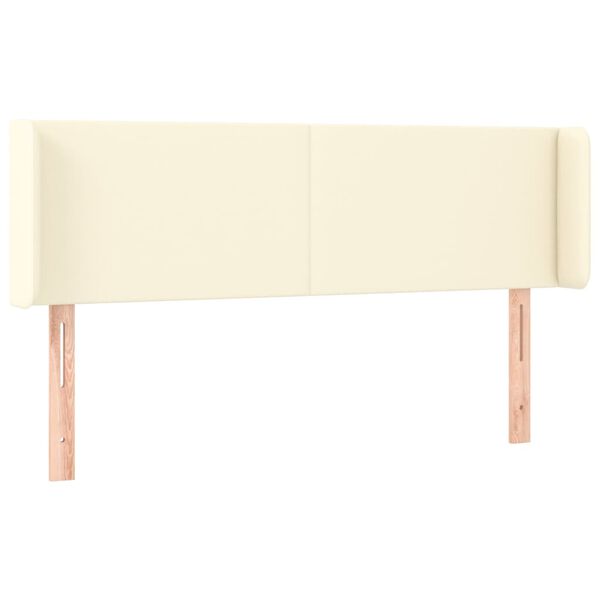 vidaXL S&auml;nggavel med kanter gr&auml;ddvit 147x16x78/88 cm konstl&auml;der