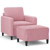 vidaXL F&aring;t&ouml;lj med fotpall rosa 60 cm sammet