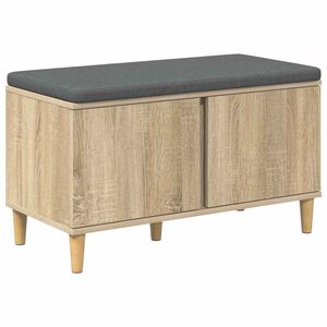 vidaXL Hallb&auml;nk Sonoma-ek 80 x 38 x 46 cm Konstruerat Tr&auml; och Tyg