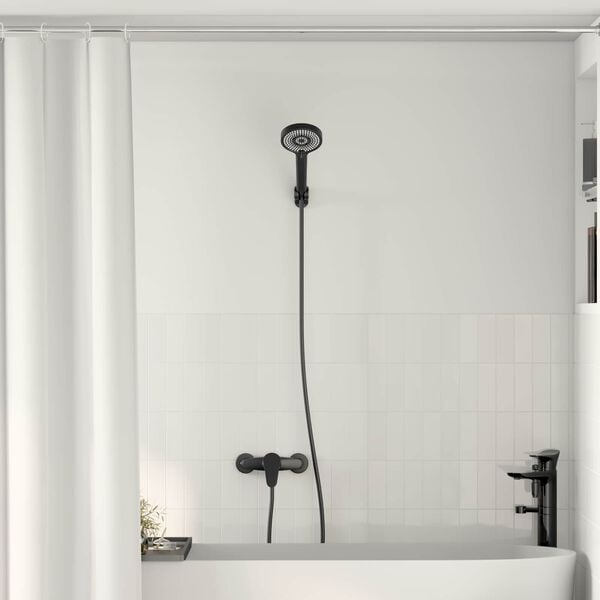 vidaXL Duschhuvud Set Svart G 1 / 2 tum