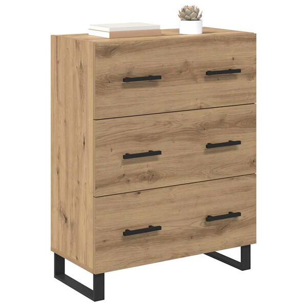 vidaXL Sideboard Artisan Ek 69,5 x 34 x 90 cm Konstruerat tr&auml; och j&auml;rn