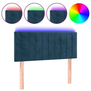 vidaXL S&auml;nggavel LED m&ouml;rkbl&aring; 80x5x78/88 cm sammet