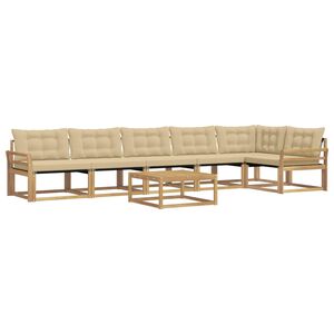 vidaXL Utomhussoffset 7 st Vit och Beige