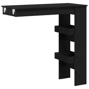 vidaXL V&auml;gg Barbord 102 x 45 x 103,5 cm Konstruerat tr&auml; Svart Ek