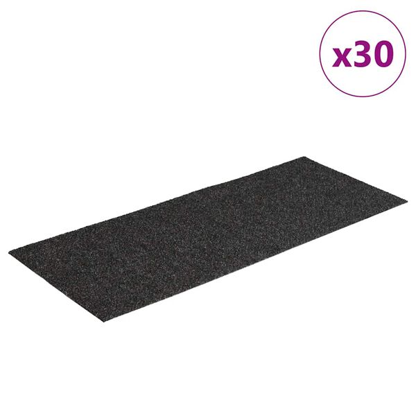 vidaXL Trappmattor självhäftande 30 st 60x25 cm antracit rektangulära