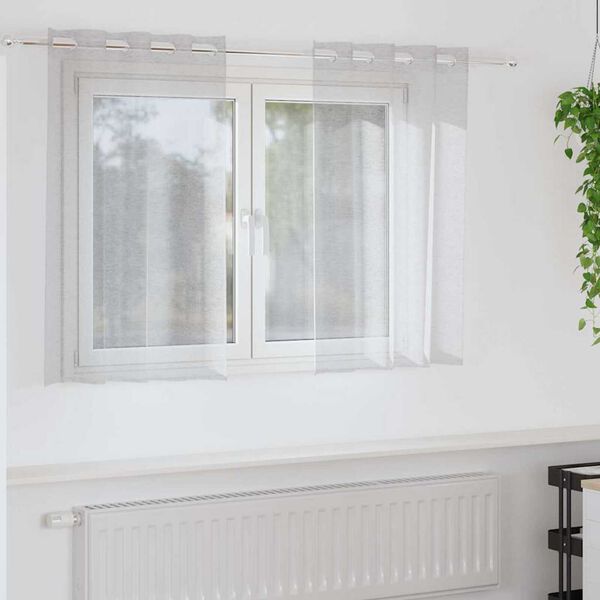 vidaXL Voile Gardin med gardiner 2 pcs Ljusgrå 140 x 140 cm Polyester