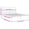 vidaXL Sängram med huvudgavel metall vit 135x190 cm