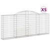 vidaXL Gabioner b&aring;gformade 5 st 300x30x120/140 cm galvaniserat j&auml;rn