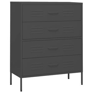 vidaXL Byr&aring; antracit 80x35x101,5 cm st&aring;l