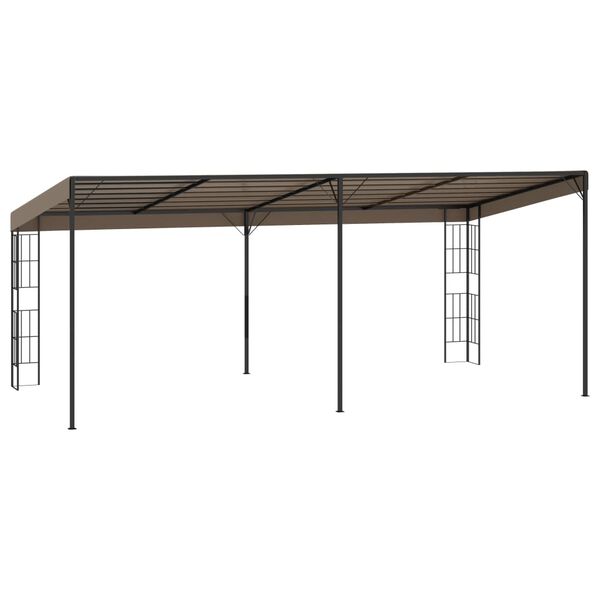 vidaXL Väggmonterad paviljong 6x3 m taupe tyg