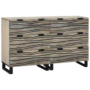 vidaXL Sk&auml;nksats 2 st Vit 120 x 33 x 75 cm Massivt mangotr&auml;
