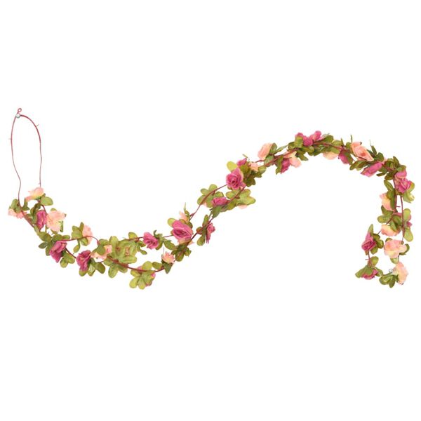vidaXL Blomstergirlanger 3 st rosenr&ouml;d 250 cm