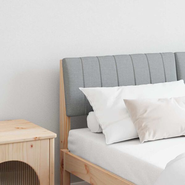 vidaXL Kl&auml;dd s&auml;nggavel Ljusgr&aring; 135 cm Massiv furu