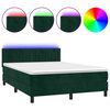 vidaXL Res&aring;rs&auml;ng med madrass och LED m&ouml;rkgr&ouml;n 140x190 cm sammet