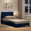 vidaXL Bed Frame with LED without Mattress Blue 100x200 cm Fabric